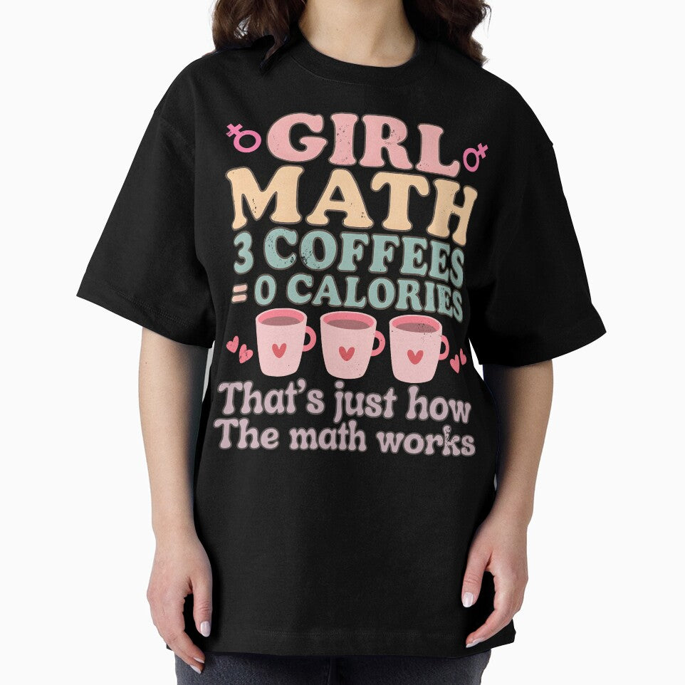 Funny Girl Math Coffee Tee – Caffeine Equals Happiness Shirt for Women & Teens by boundlessly2art