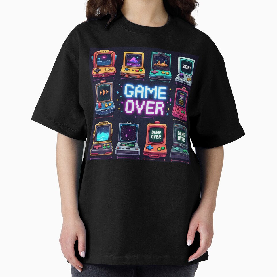 80s Retro Arcade Game Over Graphic - Vintage Gaming Design by GiftedExplorer
