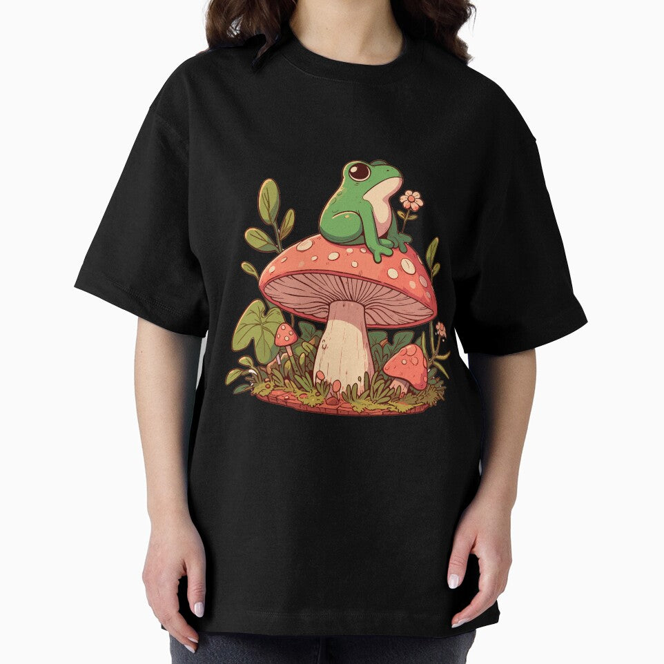 Frog on mushroom cute by GlobalDesigns-