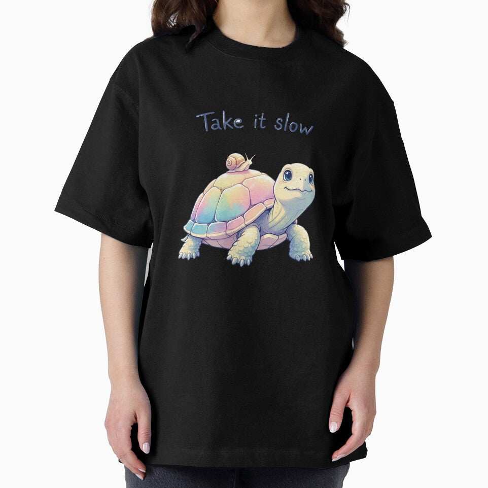 Take It Slow – Gentle Pastel Turtle & Snail Art by 001Haiba