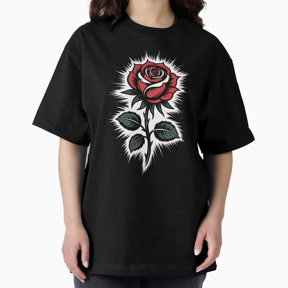 Tattoo Style Gothic Rose Burst Background Dark Floral Art by Say It With Ink