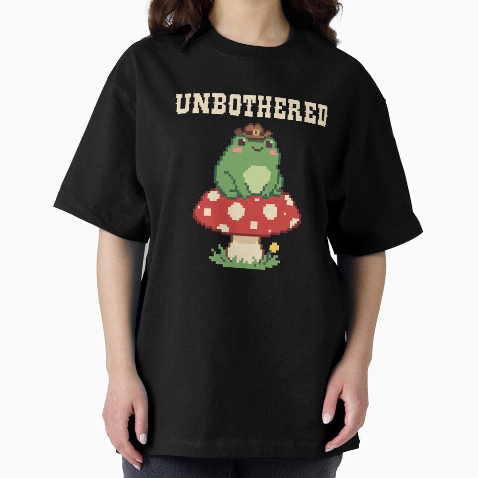 Unbothered Cowboy Frog on Mushroom Cute Pixel Art by artistastshirt