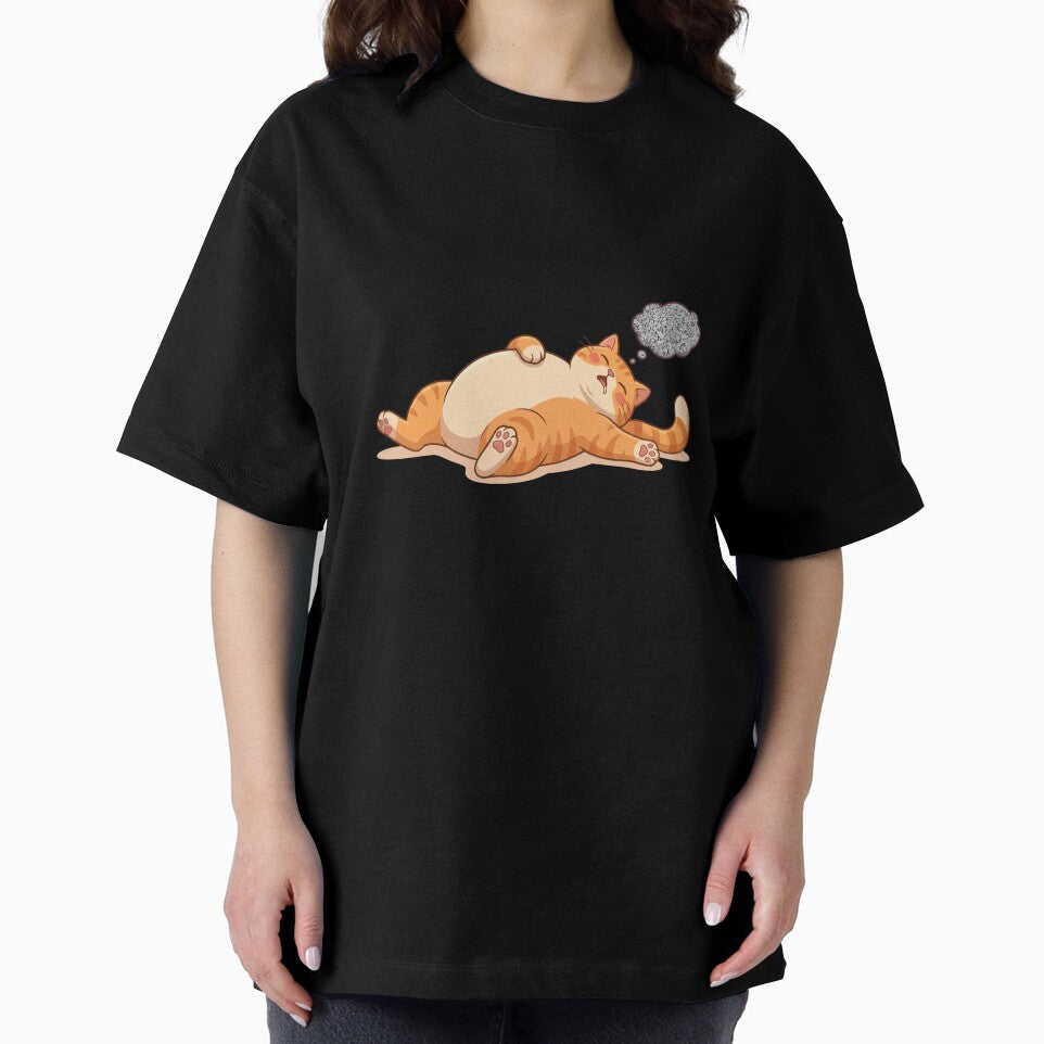 One Braincell TV Static Lazy Orange Cat by Petzzz