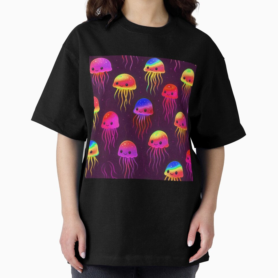 Pink Neon Jellyfish Pattern by SassyArtistry