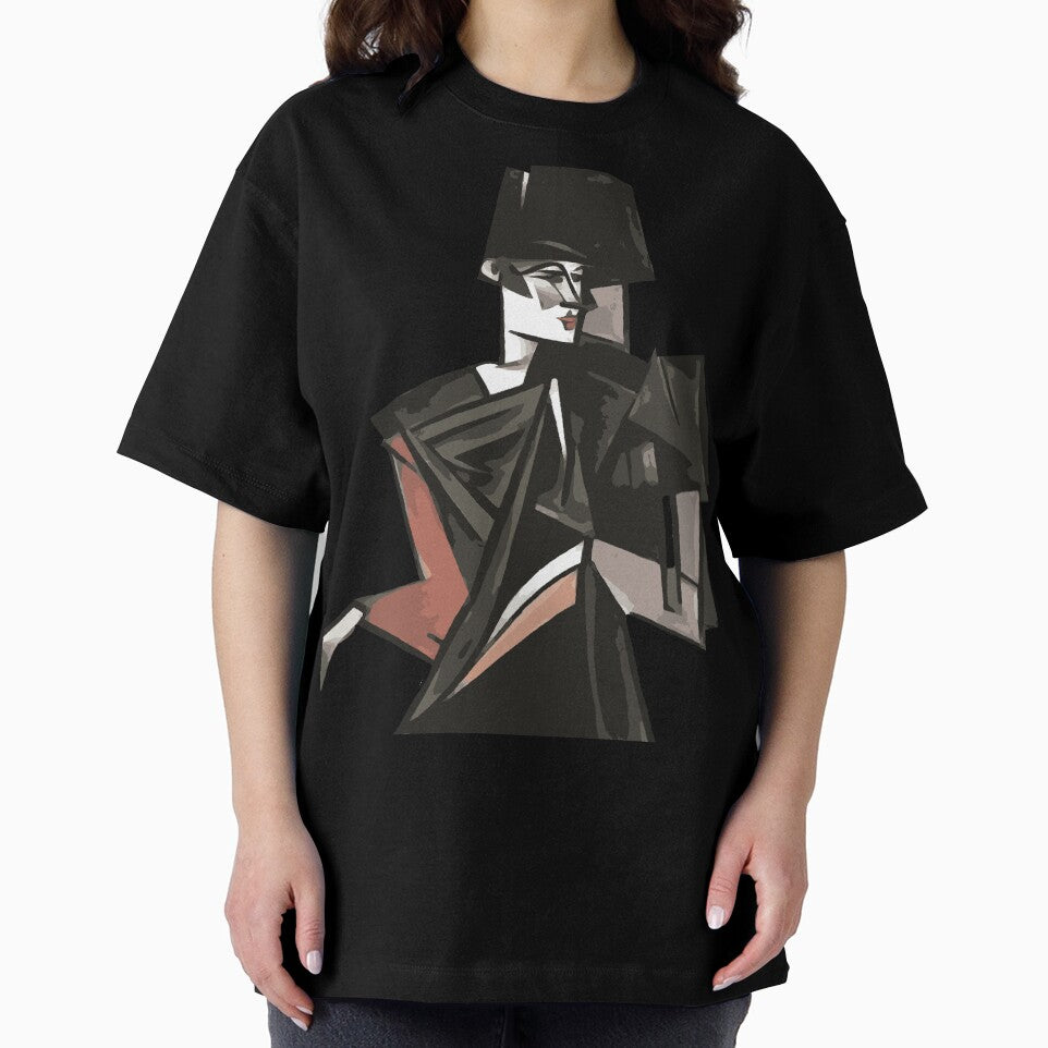 Goth Girl Dancing Geometric Abstract Art by taiche