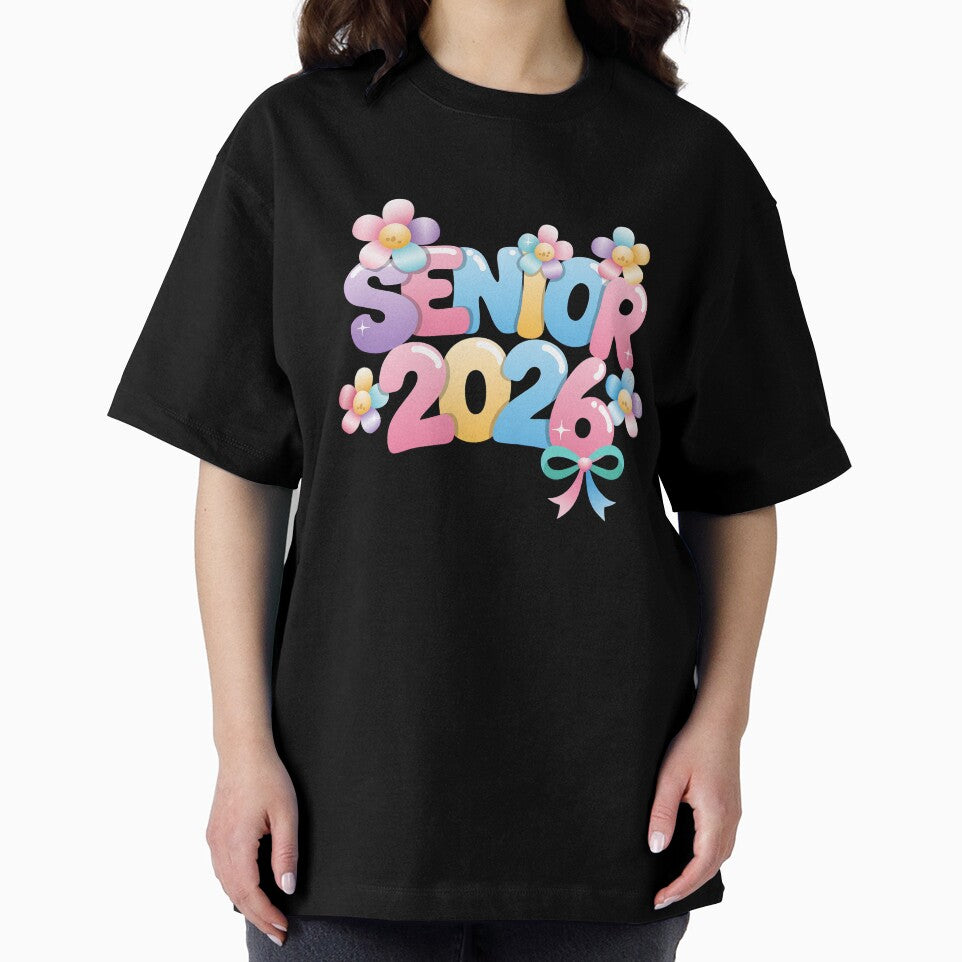 Senior 2026 Retro Bubble Letter Floral Aesthetic by pixelspaperslab