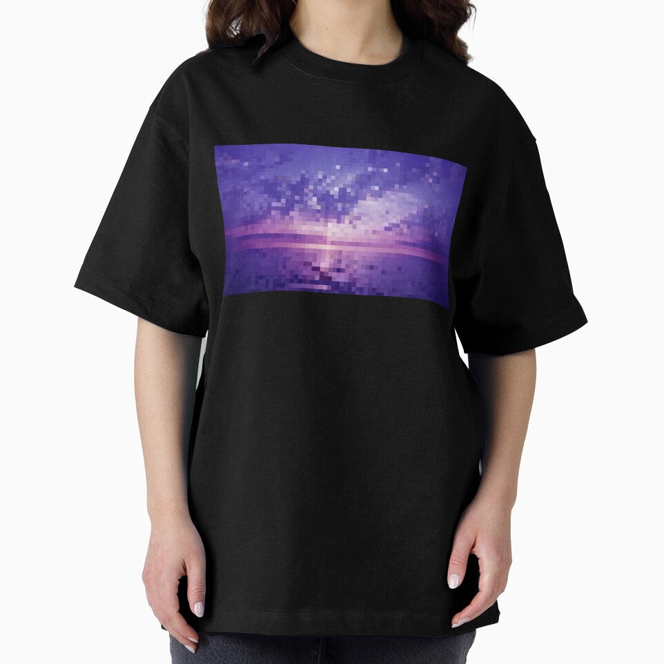 Pixelated Purple Ocean Sunset by Potato Quality Prints