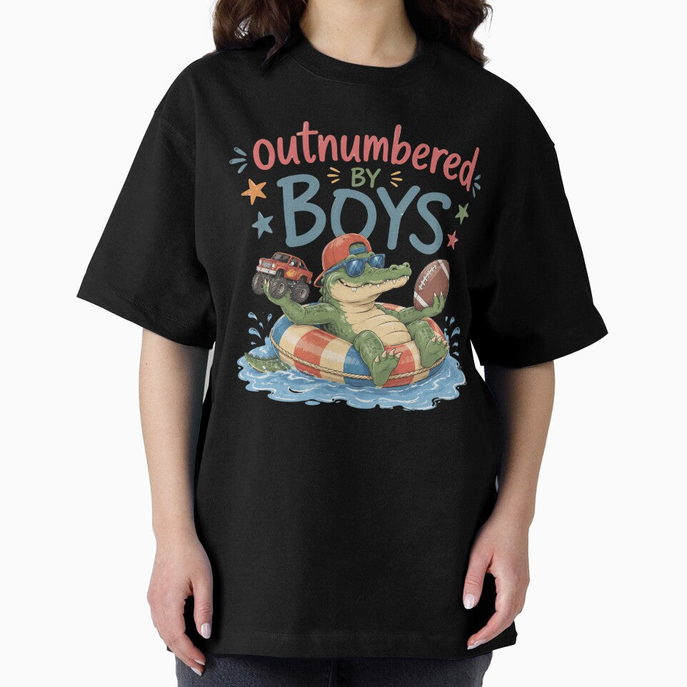 Outnumbered By Boys Funny Gator Boy Mom Art by VGAfanatic