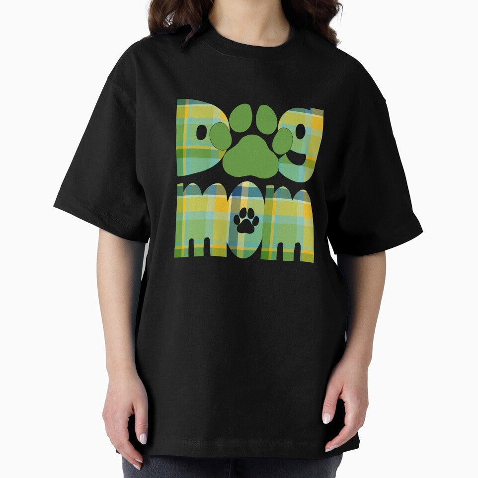 Dog Mom Green Blue Yellow Plaid by HeidiMyersArt