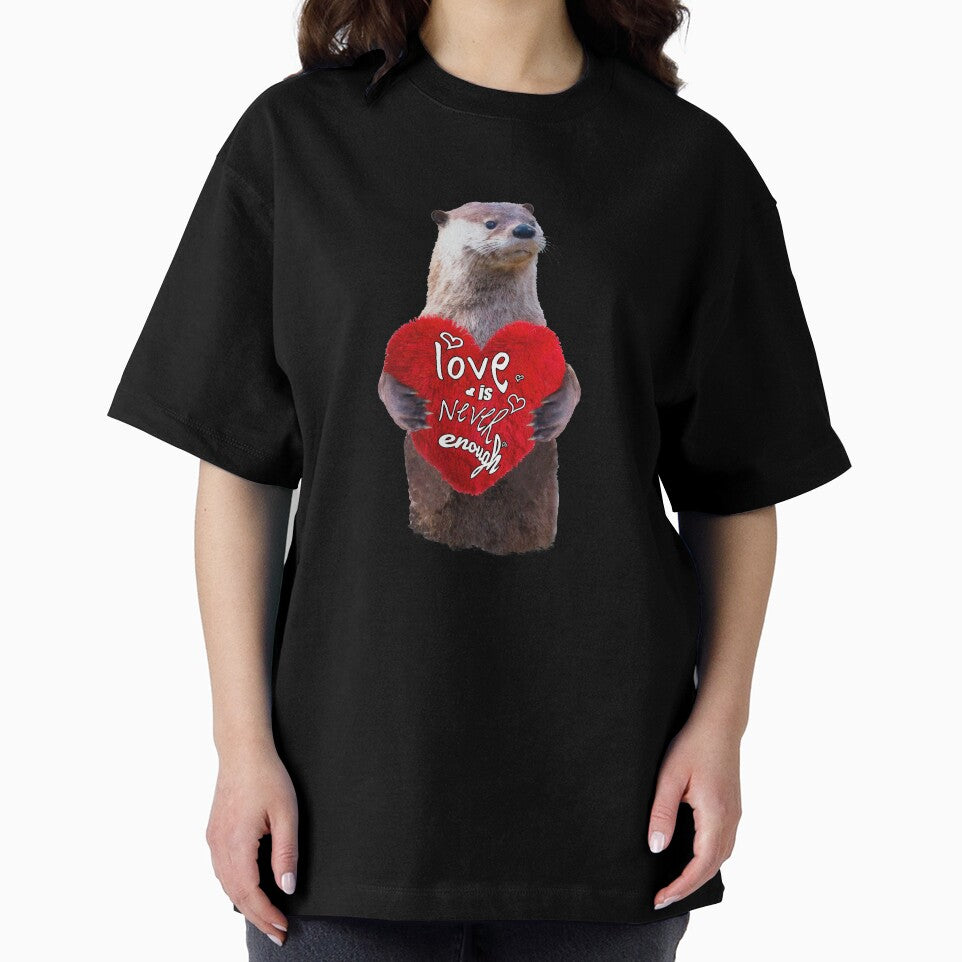 Otter and love, sweet red heart by Collagedream