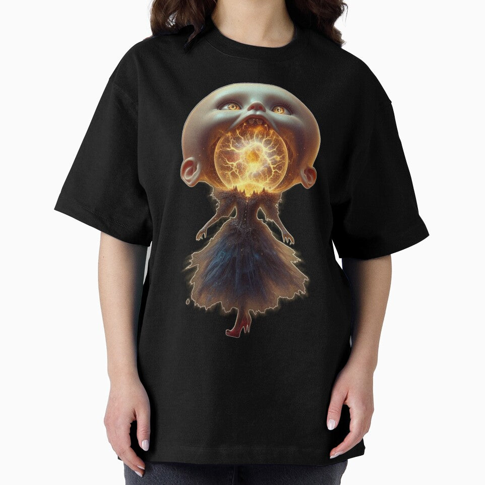 Cosmic Plasma Doll Glowing Orb Surreal Horror Art by LujziWorld