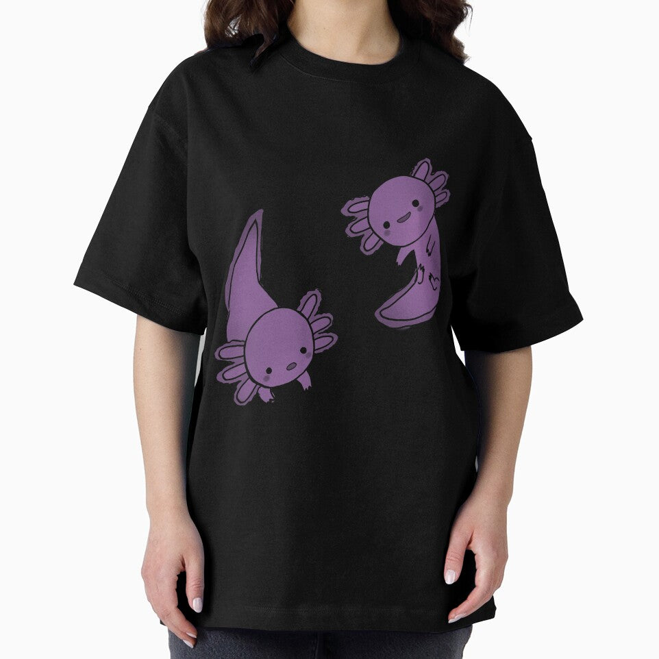 Black cute axolotls by Mayarart