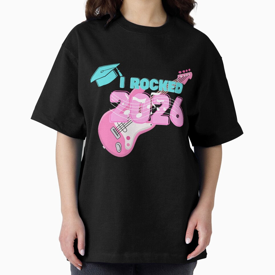 I Rocked Retro pastel Class of 2026 guitar (print on dark) by Cottageshop