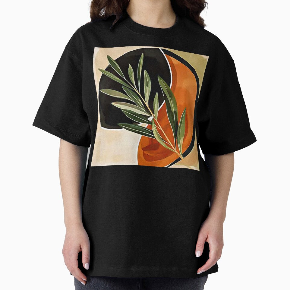 Boho Abstract Minimalist Leaf Design In Warm Earthtones by DEC02