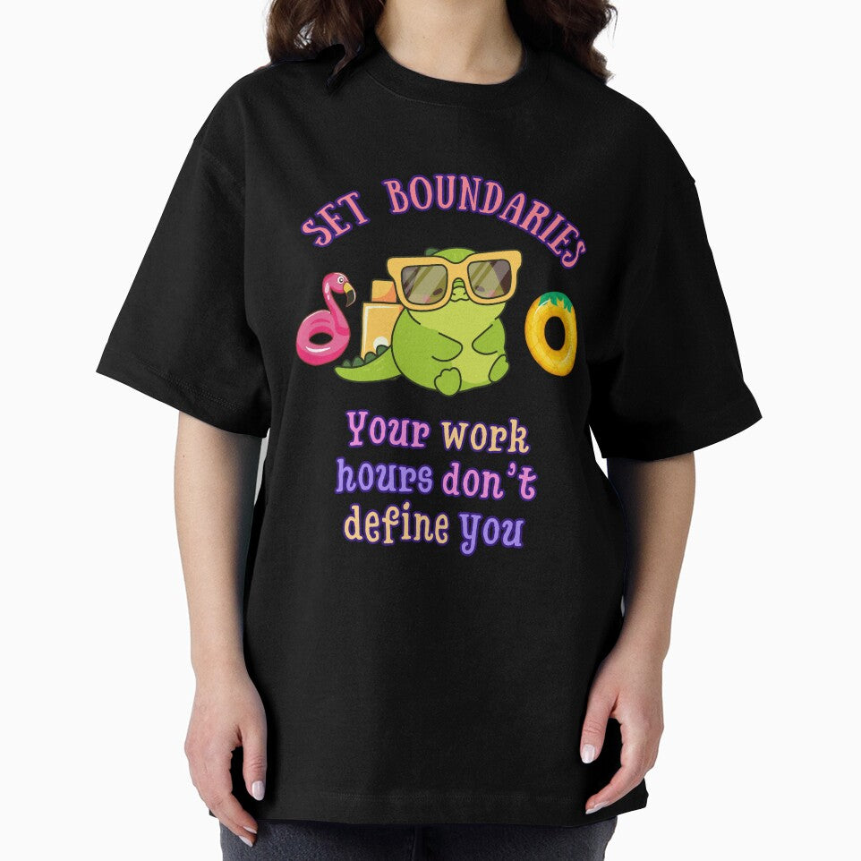 Chill Dino | Set Boundaries Motivational Quote by MagicContOasis