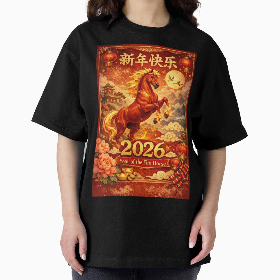 Chinese New Year 2026 – Year of the Fire Horse | Lunar New Year Red Horse Art by elgreko