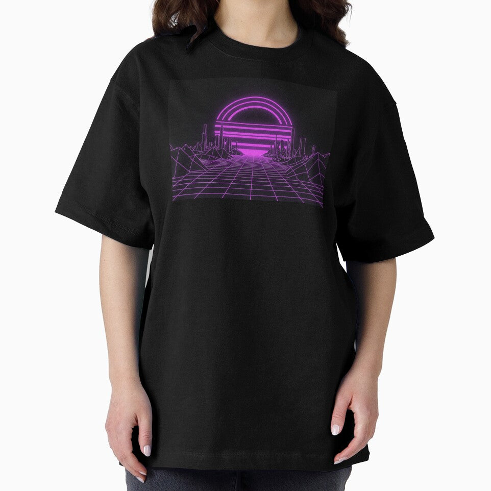 Synthwave Neon Sun Retro Future Grid Gaming Aesthetic by Omnibus24