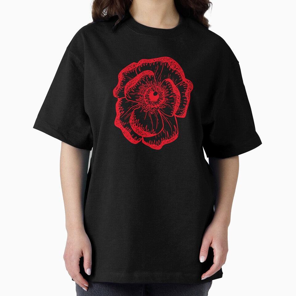 Toothy magnolia: surreal flower red on white by TheDoodlemancer