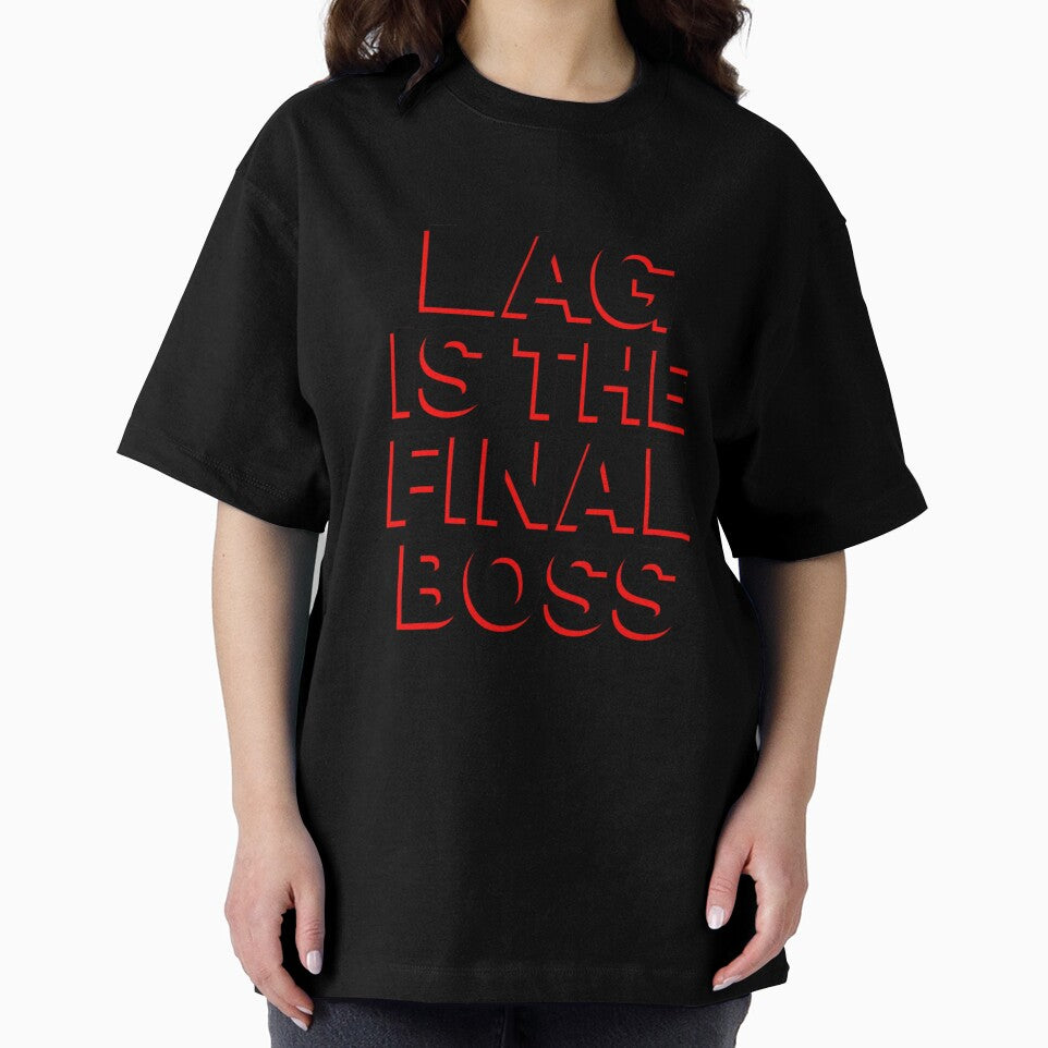 Lag Is the Final Boss — Glitch Typography Gaming Design by Justonemorelvl