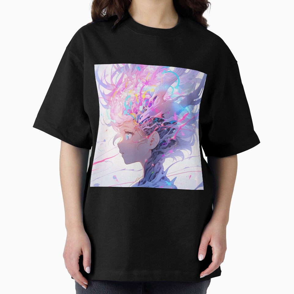 Bright Pink Surreal Alien Cyberpunk Anime Girl by bubblegoth