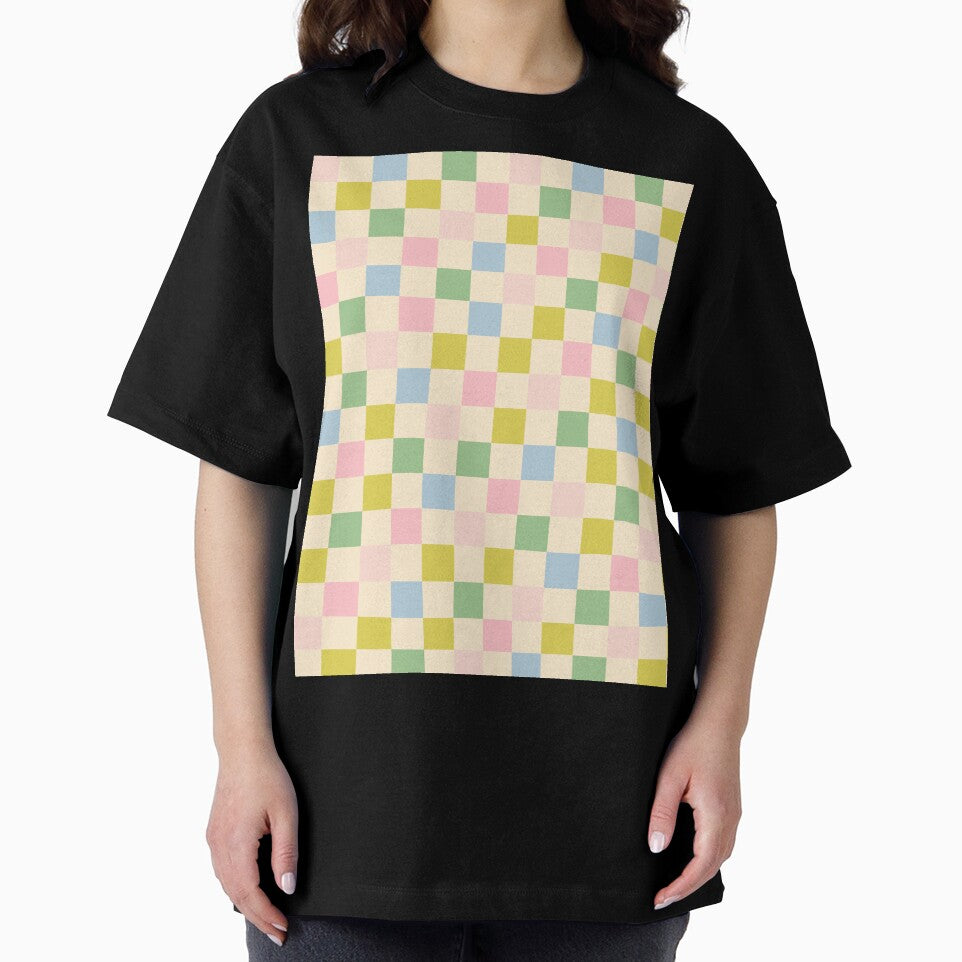 Checkered Pattern Pastel Blue Green Pink by kierkegaard