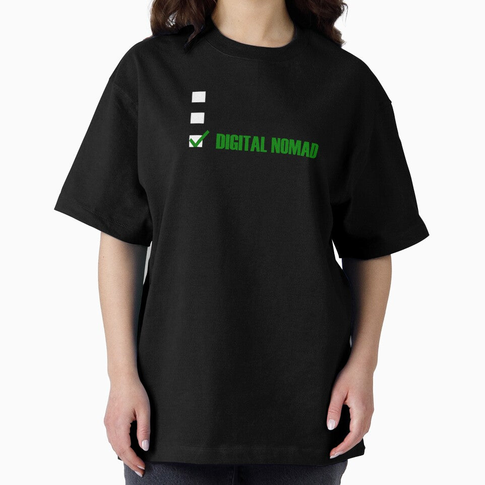 Funny Essentials: Single Taken Digital Nomad Green tick check box - Sleek black typography design - digital nomad by Deegital18