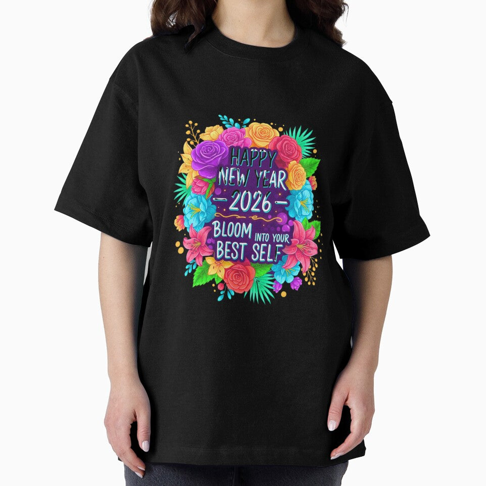 Happy New Year 2026 Bloom Into Your Best Self Floral Art by lojadpop
