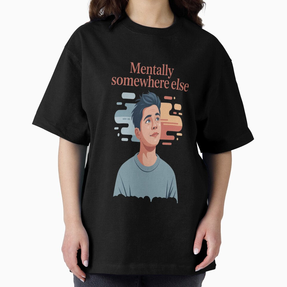 Mentally Somewhere Else – Minimalist Vector Art T-Shirt by FrameRoom