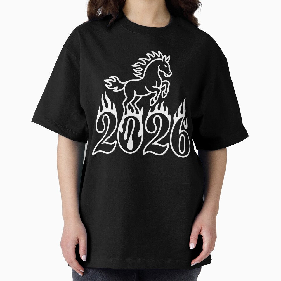 Flame Horse 2026 Symbol – Blackwork Illustration by NaturEdeN