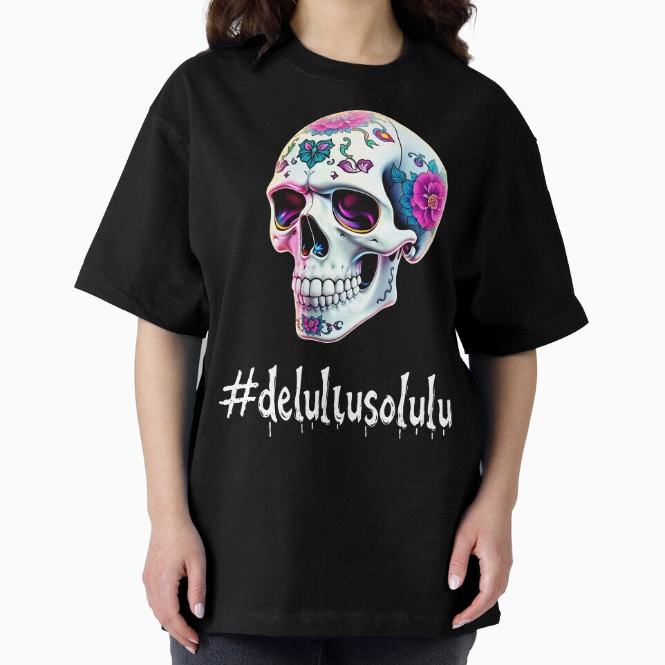 Delulu Solulu Flower Skull – #delulusolulu Art by VZCreativeLab