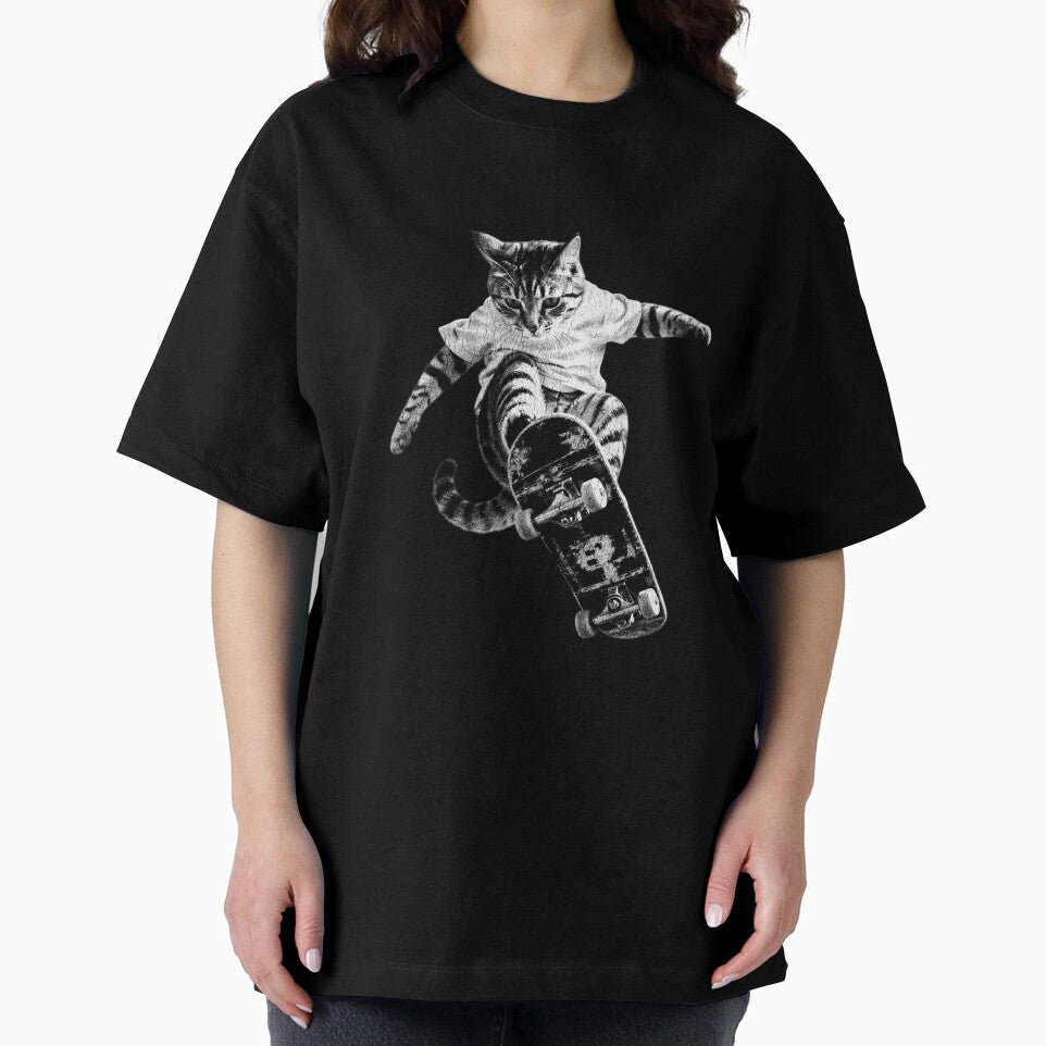 Retro Skateboarding Cat by Dream504