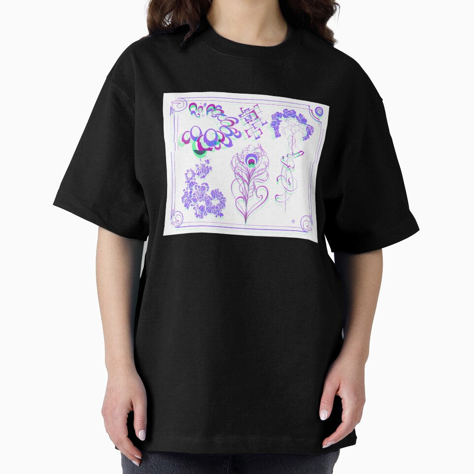 Purple Glitch Art Nouveau Symbols by BioDigital-Jazz