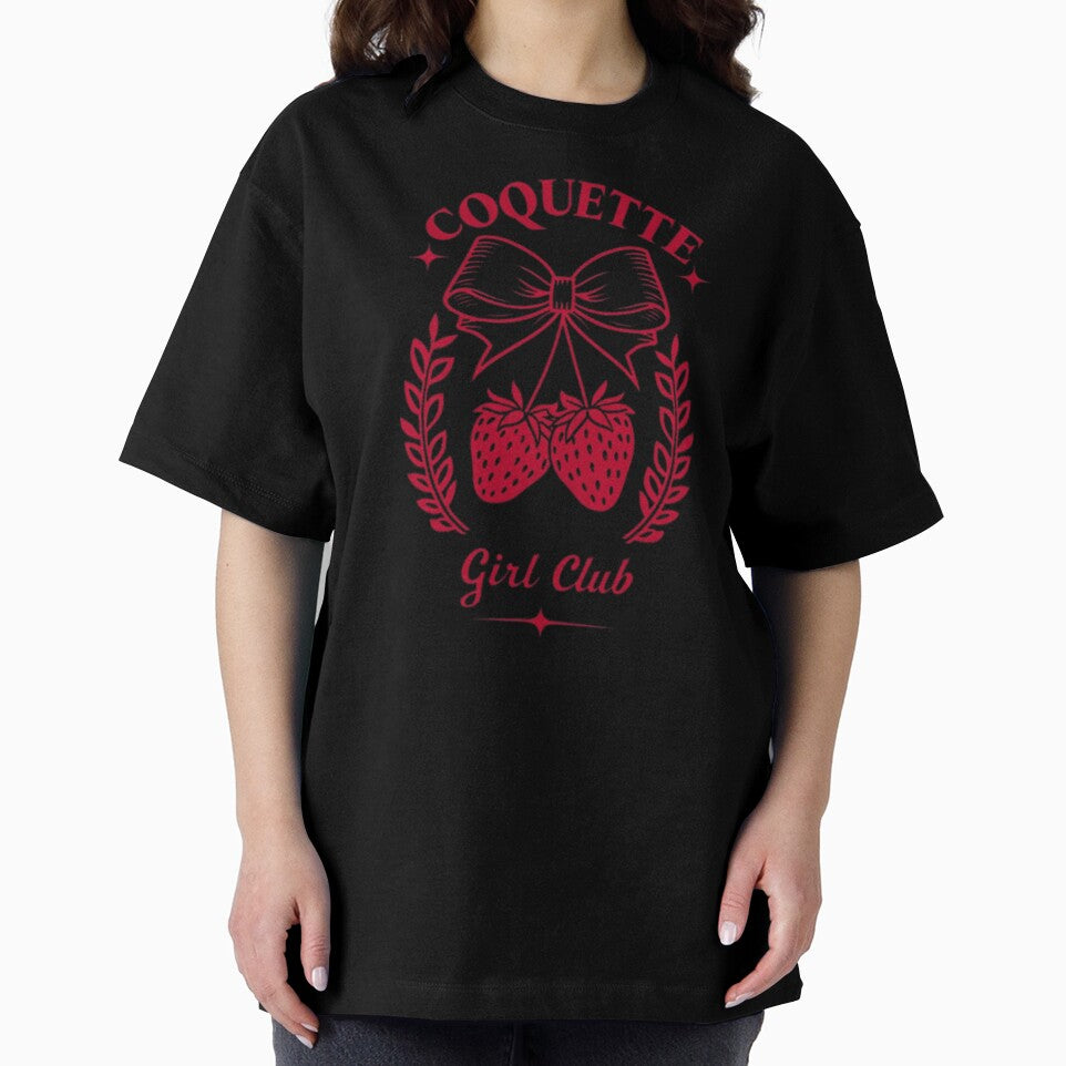 Coquette Girl Club - Strawberry Bow Cute Girly Aesthetic Kawaii by Syrupulse