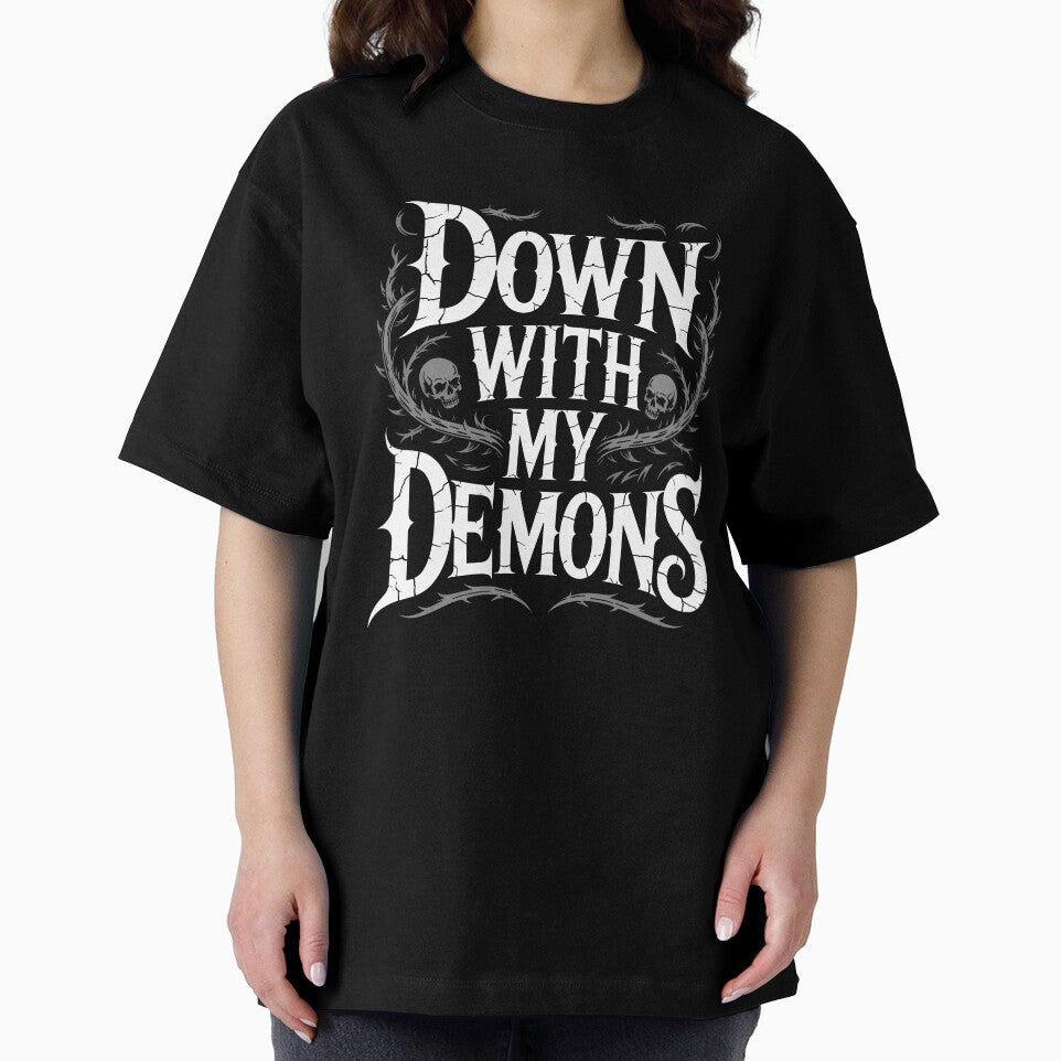 Down With My Demons Dark Humor Gift for Goths by Say It With Ink