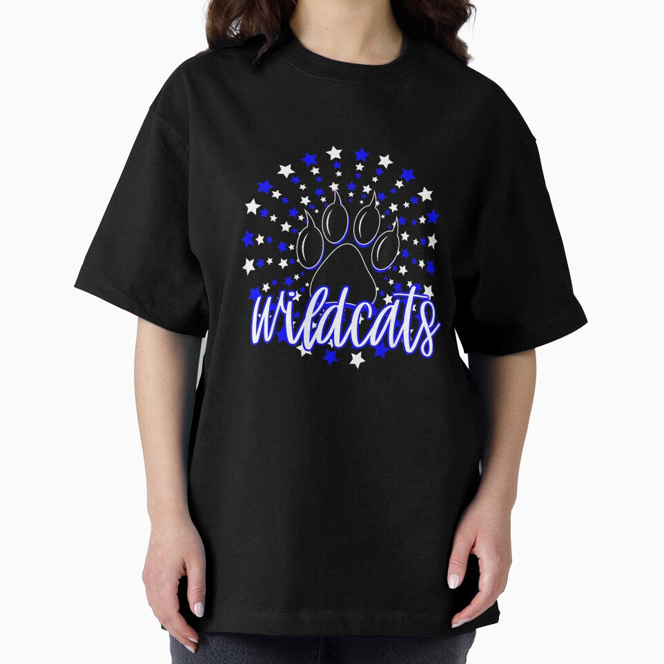 Wildcats School Spirit Blue Wildcat Pride Elementary Teacher T-Shirt by Othinus