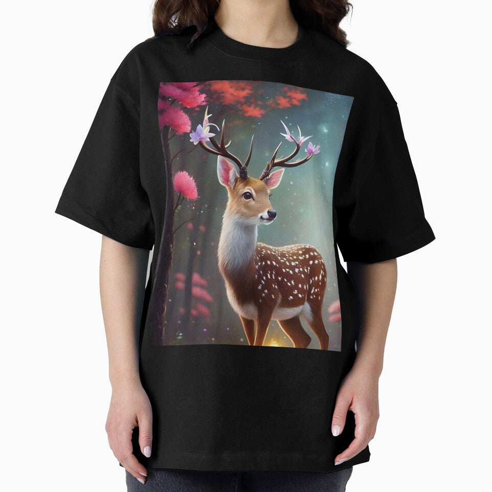 Deer with flowers on its antlers flowers around him deer surrounded by flowers by Whimsy Bu