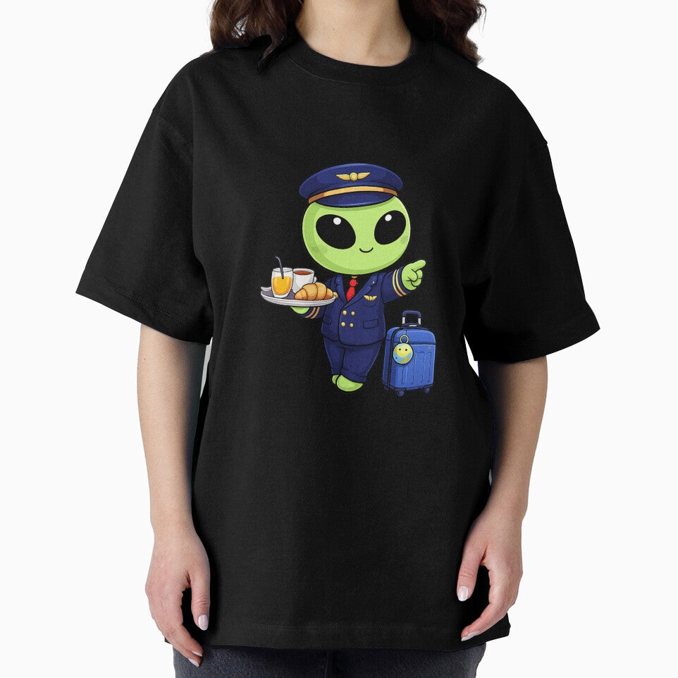 Cute Alien Flight Attendant | Kawaii Travel Steward Design by fedetrev
