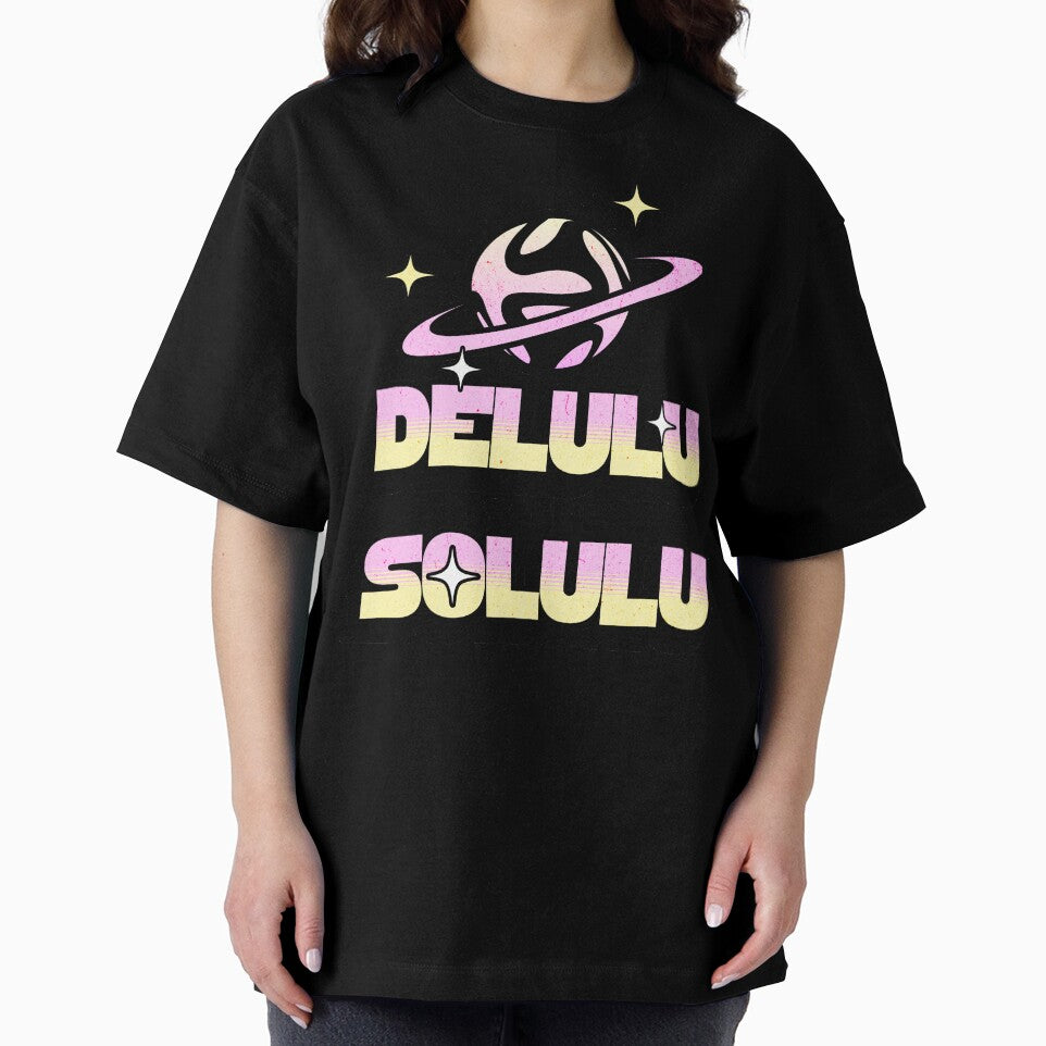 Delulu Is the Solulu Groovy Planet Gen Z Aesthetic Funny TikTok Y2K Meme Quote by darkskydelights