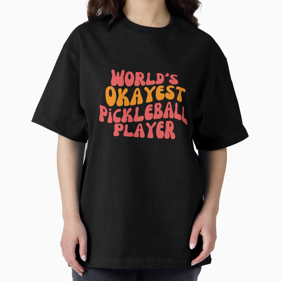 Funny Pickleball Gift WORLD'S OKAYEST PICKLEBALL PLAYER by UneequeDesigns