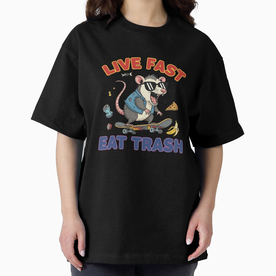 Live Fast Eat Trash Opossum - Funny Retro Vintage Possum Meme by Petzzz