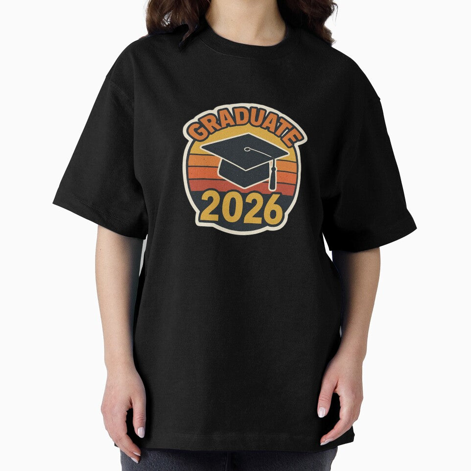 Graduate 2026 Retro Sunset Graduation Cap Sticker by Corgi & co Shop