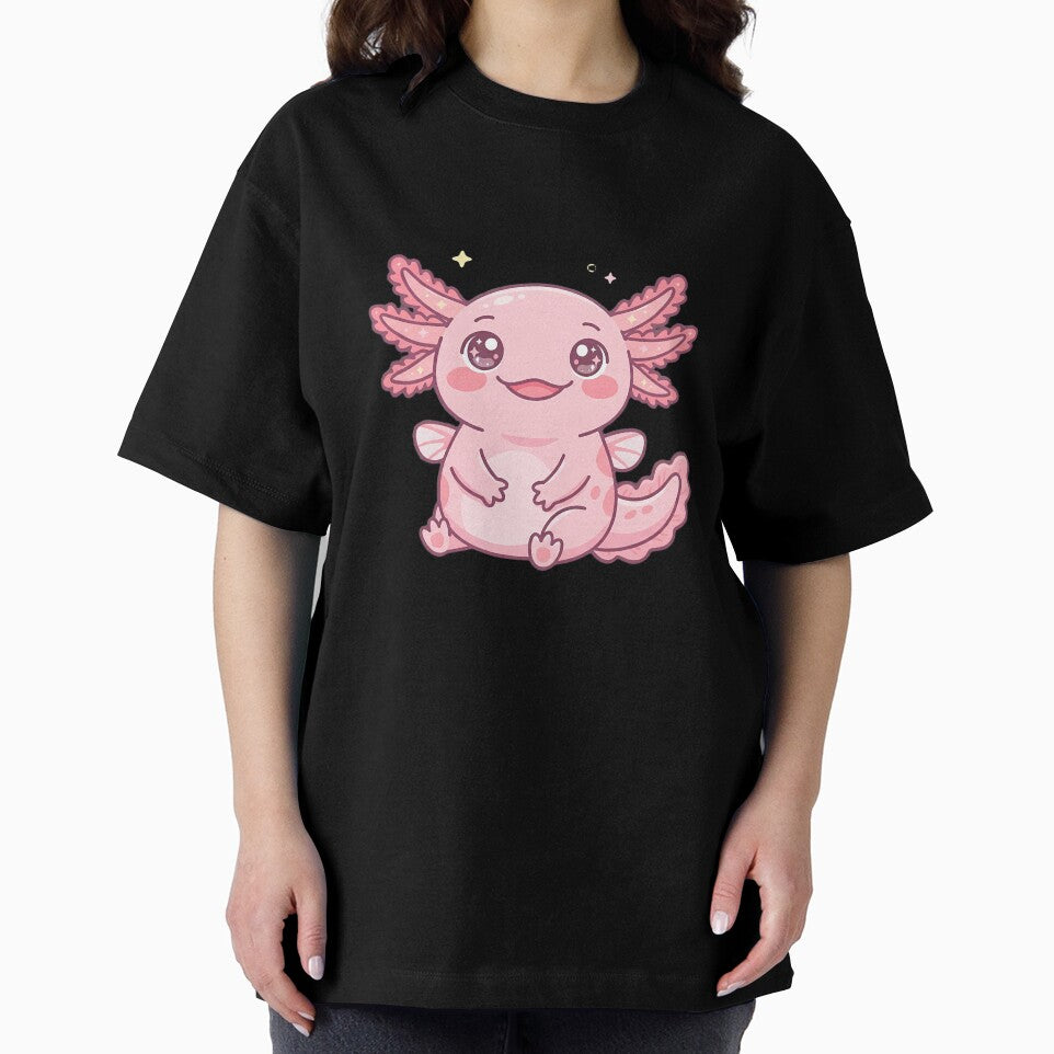 Cute Kawaii Axolotl Pastel Pink Chibi Sticker Art by LYZ7VANI