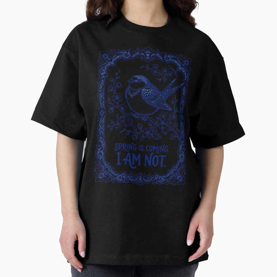 Blue Willow Porcelain - Funny Sarcastic Bird Introvert Meme by SplashTastic