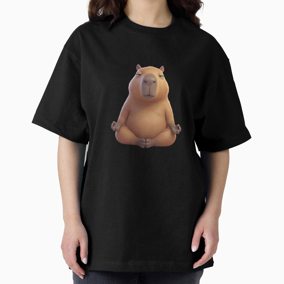 Zen Meditating Capybara in Lotus Pose by BlurBlurDesign