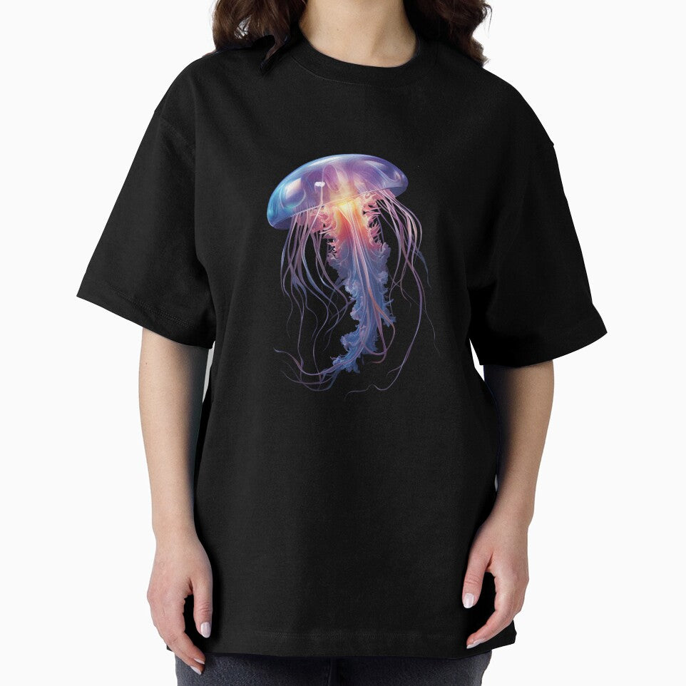 Glowing Jellyfish Swimming in the Deep by stainedglass101