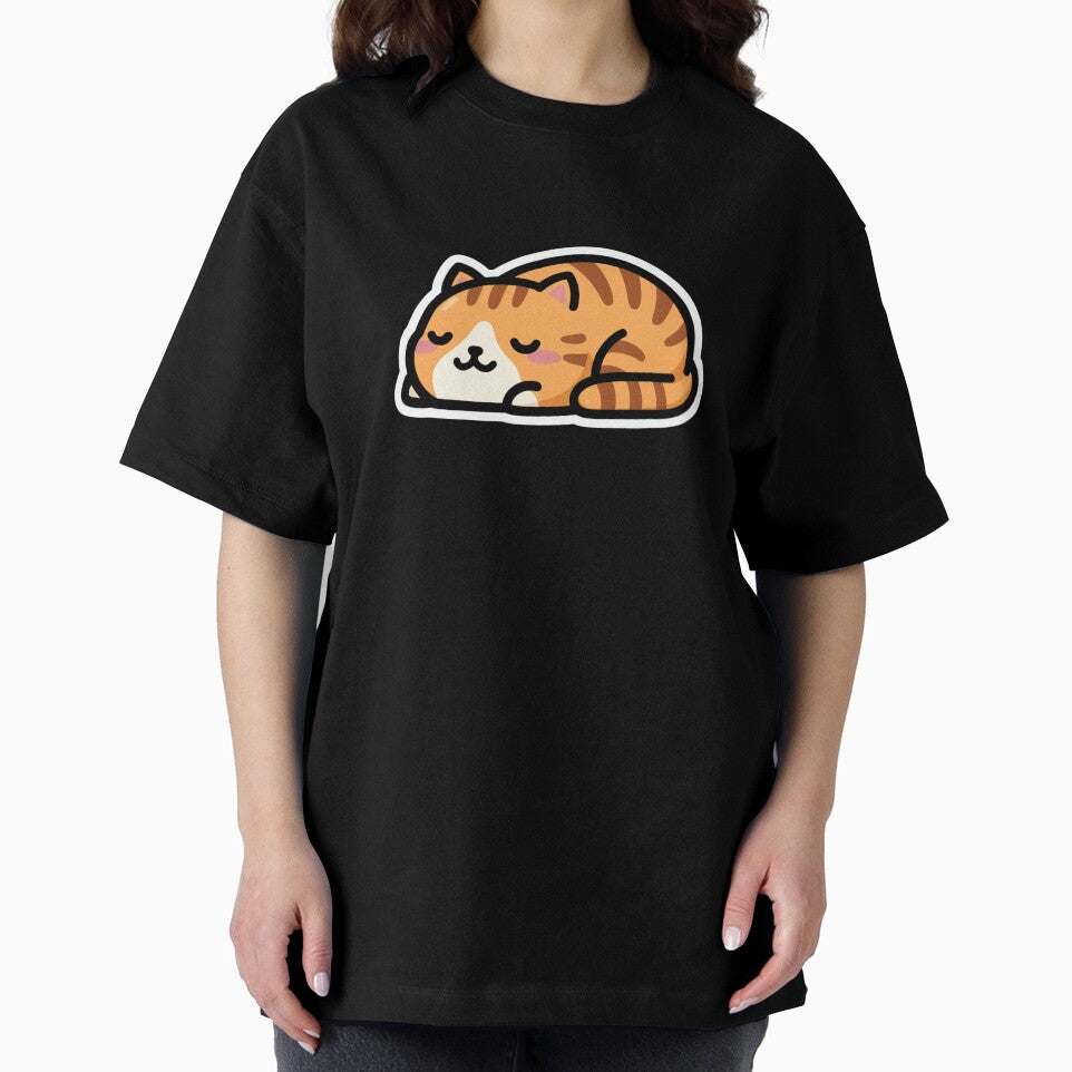 Cute Sleeping Orange Tabby Cat Kawaii Eepy Cat Nap Loaf Funny Cat Meme by TeeTimeMeTime