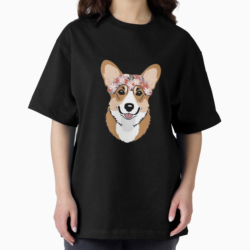 Floral Silhouette of a Welsh Corgi Pembroke by GoodyPaws
