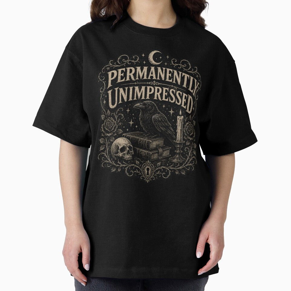 Permanently Unimpressed – Dark Academia Goth Raven Aesthetic Design by HumanMess