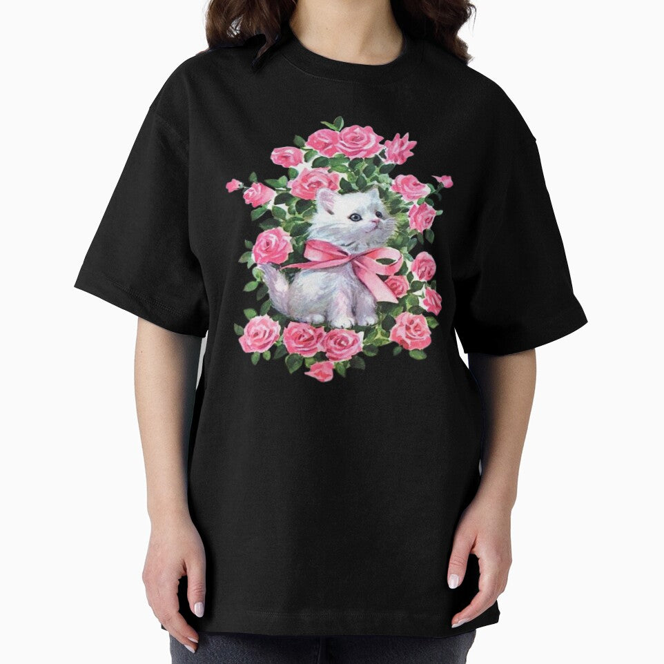 Vintage cat with roses by Pixiedrop