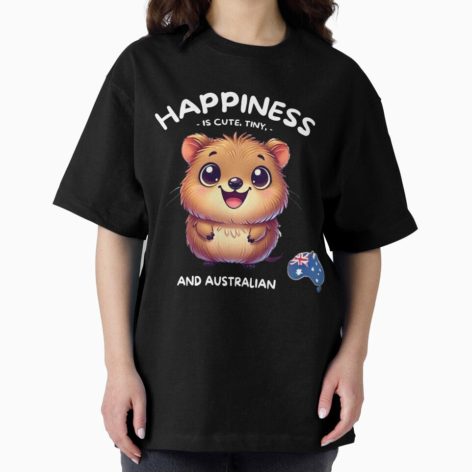 Happiness is Cute, Tiny and Australian - Quokka Black by welovequokkas